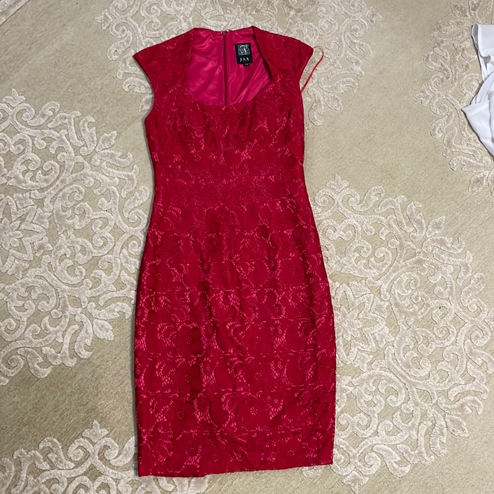 Red lace dress